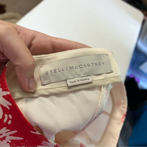 Stella McCartney Fiona Perennial Floral Silk Skirt Cream Red IT 44 US 10 Y - Picture 7 of 12